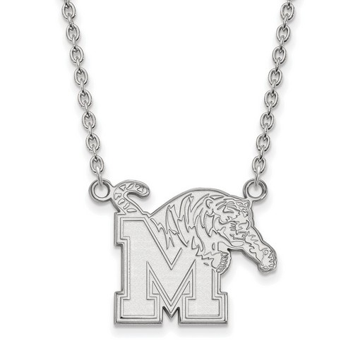 University of Memphis Tigers Large Pendant Necklace in Sterling Silver 6.36 gr
