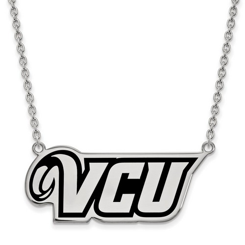 Virginia Commonwealth University Rams Large Sterling Silver Pendant Necklace