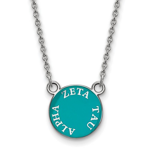 Zeta Tau Alpha Sorority XS Pendant Necklace in Sterling Silver 3.07 gr