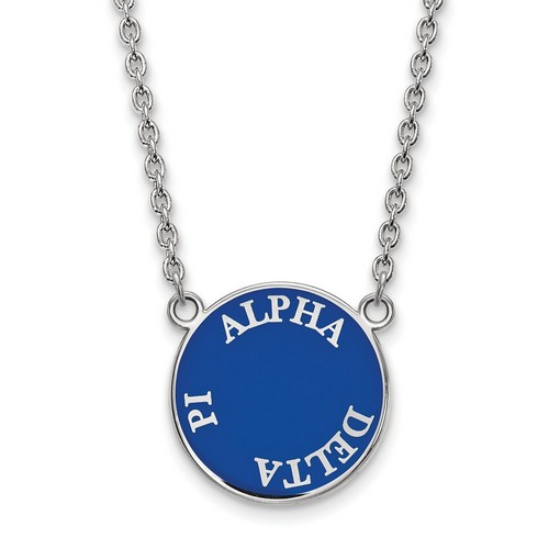 Alpha Delta Pi Sorority Small Pendant Necklace in Sterling Silver 5.82 gr