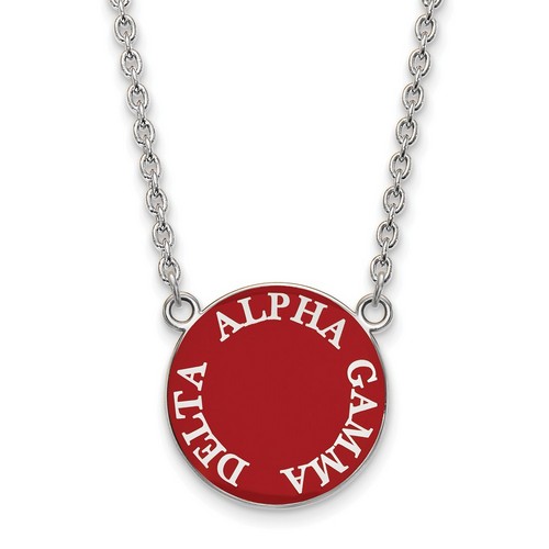 Alpha Gamma Delta Sorority Small Pendant Necklace in Sterling Silver 6.00 gr