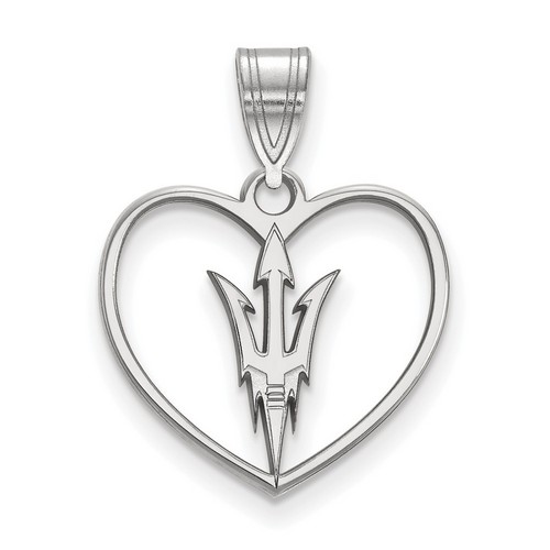 Arizona State University Sun Devils Sterling Silver Heart Pendant 0.96 gr