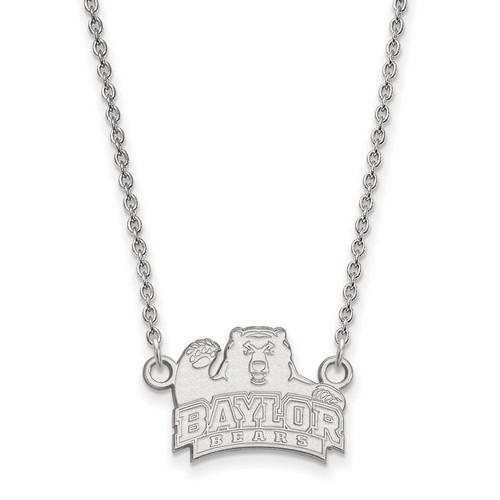 Baylor University Bears Small Pendant Necklace in Sterling Silver 3.28 gr