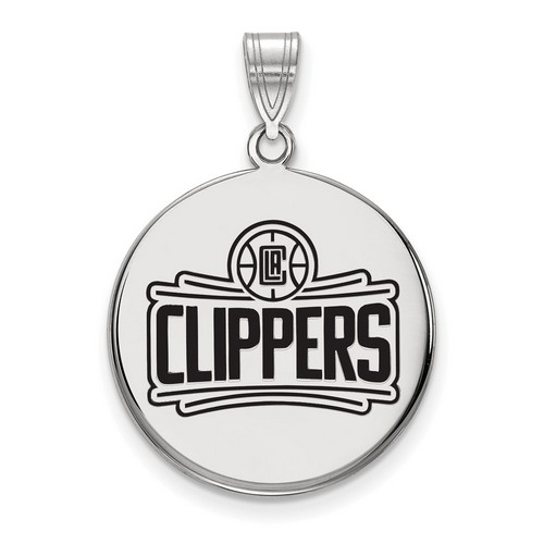 Los Angeles Clippers Large Disc Pendant in Sterling Silver 4.30 gr