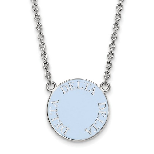 Delta Delta Delta Sorority Small Pendant Necklace in Sterling Silver 6.00 gr