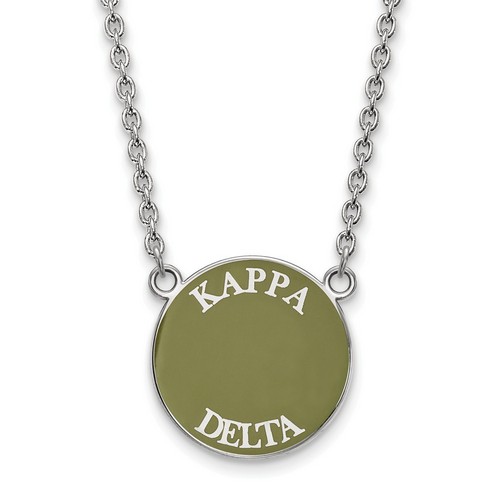 Kappa Delta Sorority Small Pendant Necklace in Sterling Silver 5.87 gr