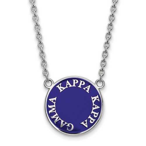 Kappa Kappa Gamma Sorority Small Pendant Necklace in Sterling Silver 5.63 gr