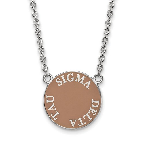 Sigma Delta Tau Sorority Small Pendant Necklace in Sterling Silver 3.39 gr