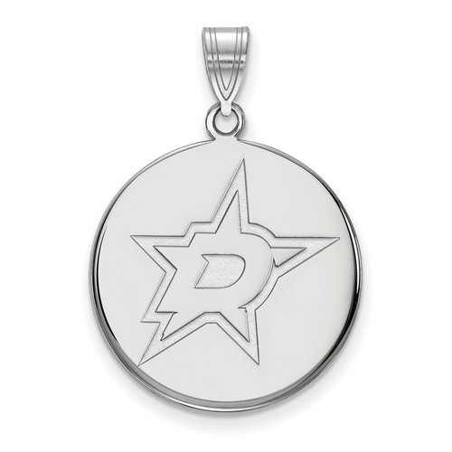 Dallas Stars Large Disc Pendant in Sterling Silver 4.42 gr