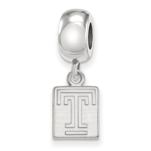 Temple University Owls XS Dangle Bead Charm in Sterling Silver 3.10 gr
