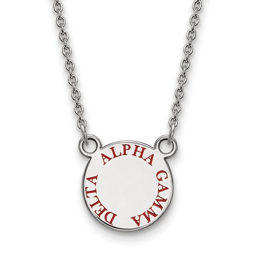 Alpha Gamma Delta Sorority XS Pendant Necklace in Sterling Silver 3.40 gr