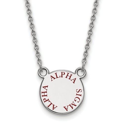 Alpha Sigma Alpha Sorority XS Pendant Necklace in Sterling Silver 3.40 gr
