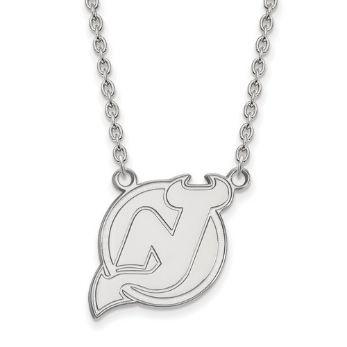 New Jersey Devils Large Pendant Necklace in Sterling Silver 6.11 gr