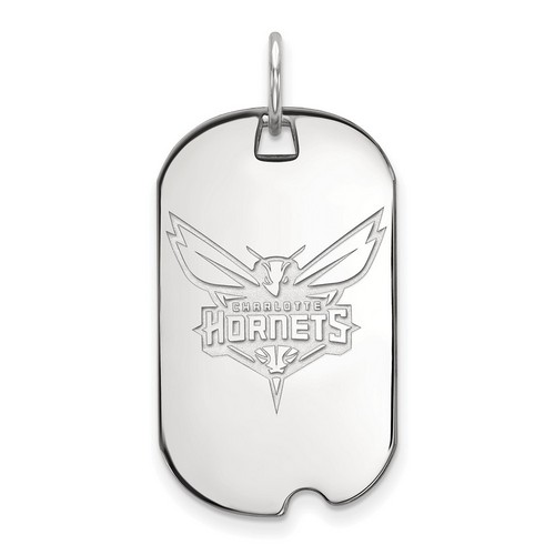 Charlotte Hornets Small Dog Tag in Sterling Silver 4.24 gr