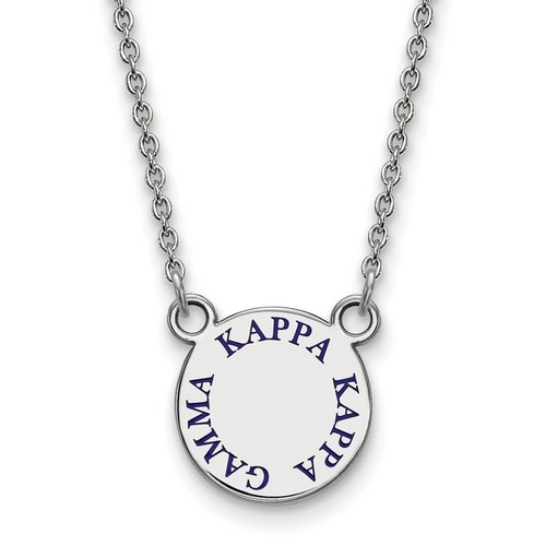 Kappa Kappa Gamma Sorority XS Pendant Necklace in Sterling Silver 3.40 gr