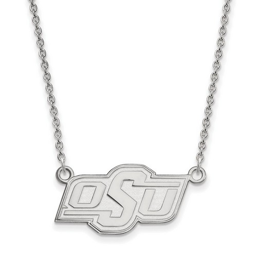 Oklahoma State University Cowboys Small Sterling Silver Pendant Necklace 4.18 gr
