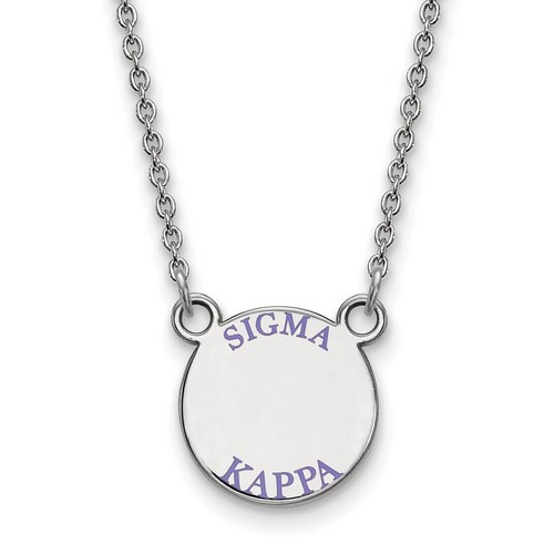 Sigma Kappa Sorority XS Pendant Necklace in Sterling Silver 3.40 gr