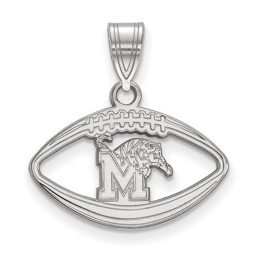 University of Memphis Tigers Sterling Silver Football Pendant 1.58 gr