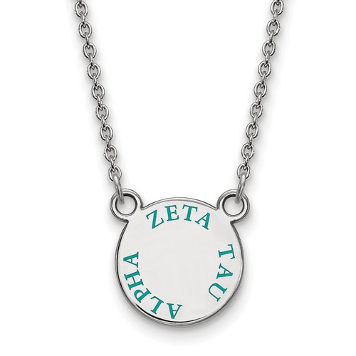 Zeta Tau Alpha Sorority XS Pendant Necklace in Sterling Silver 3.40 gr