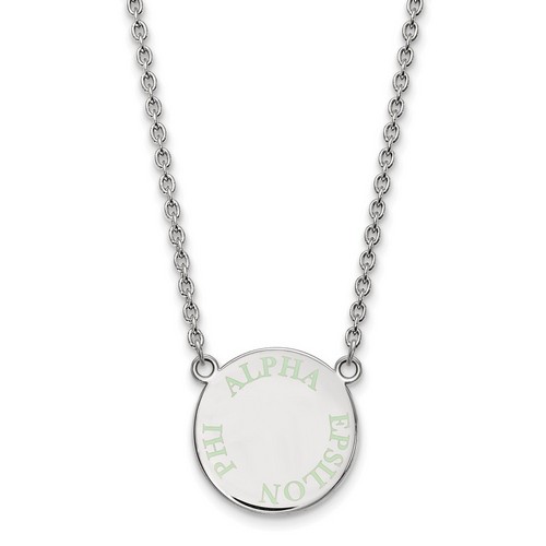 Alpha Epsilon Phi Sorority Small Pendant Necklace in Sterling Silver 6.62 gr