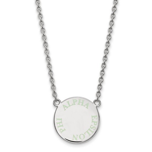 Alpha Epsilon Phi Sorority Small Pendant Necklace in Sterling Silver 6.62 gr