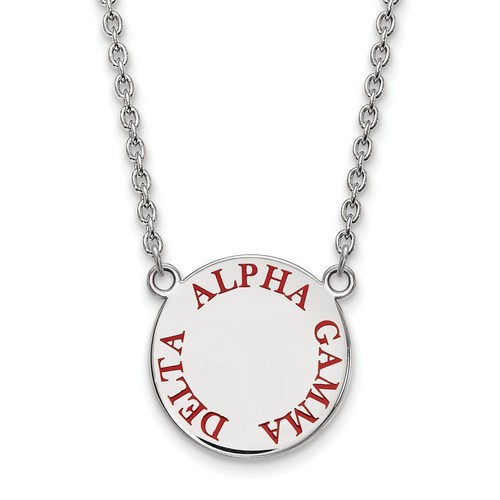 Alpha Gamma Delta Sorority Small Pendant Necklace in Sterling Silver 6.62 gr