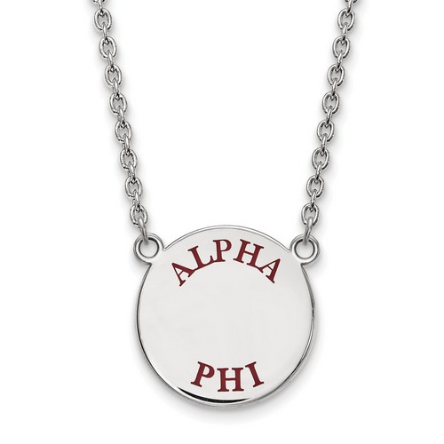 Alpha Phi Sorority Small Pendant Necklace in Sterling Silver 6.62 gr