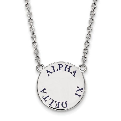Alpha Xi Delta Sorority Small Pendant Necklace in Sterling Silver 6.62 gr