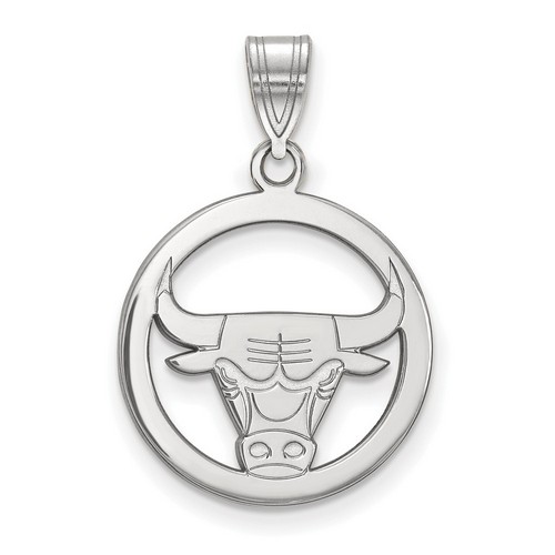 Chicago Bulls Small Sterling Silver Circle Pendant 2.05 gr