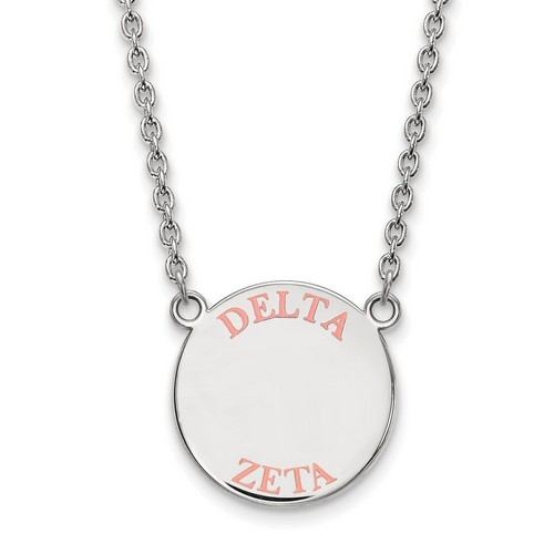 Delta Zeta Sorority Small Pendant Necklace in Sterling Silver 6.62 gr