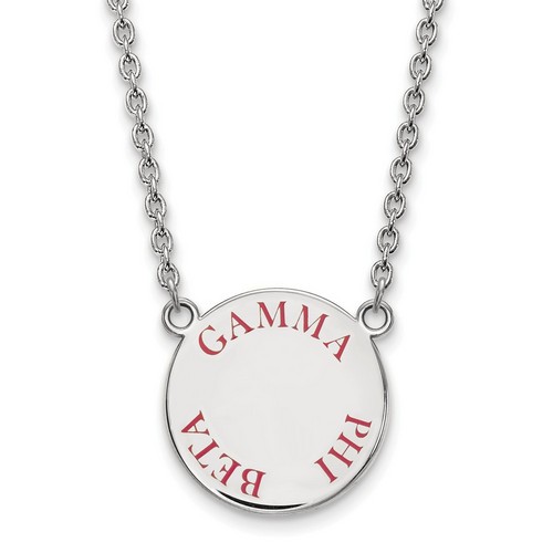 Gamma Phi Beta Sorority Small Pendant Necklace in Sterling Silver 6.62 gr