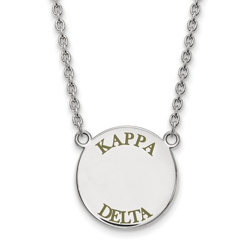 Kappa Delta Sorority Small Pendant Necklace in Sterling Silver 6.62 gr