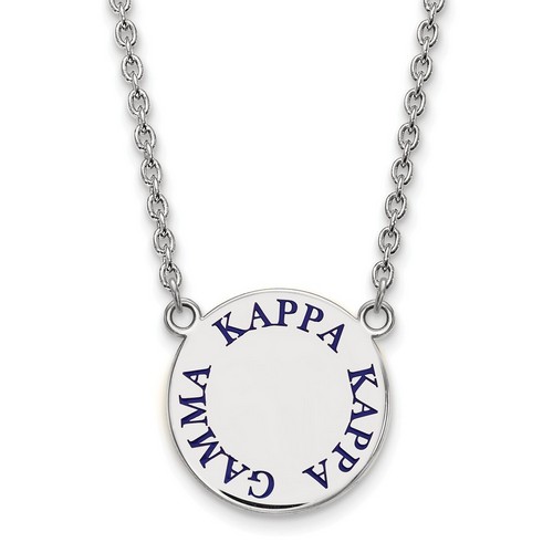 Kappa Kappa Gamma Sorority Small Pendant Necklace in Sterling Silver 6.62 gr