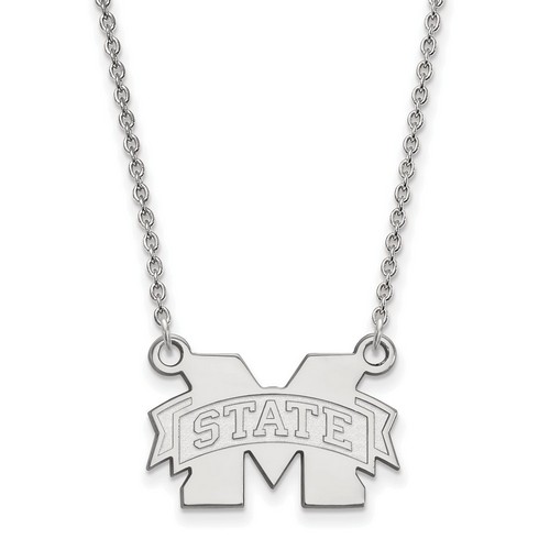 Mississippi State University Bulldogs Sterling Silver Pendant Necklace 4.03 gr