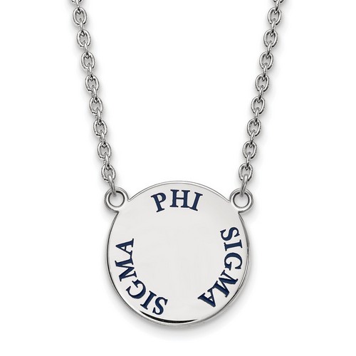 Phi Sigma Sigma Sorority Small Pendant Necklace in Sterling Silver 6.62 gr