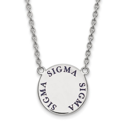 Tri Sigma Sorority Small Pendant Necklace in Sterling Silver 6.62 gr