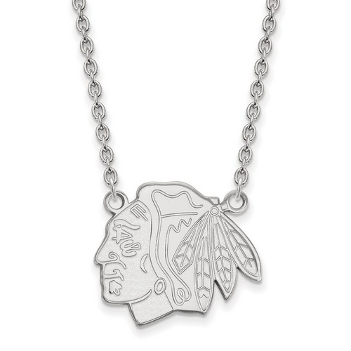 Chicago Blackhawks Large Pendant Necklace in Sterling Silver 6.31 gr