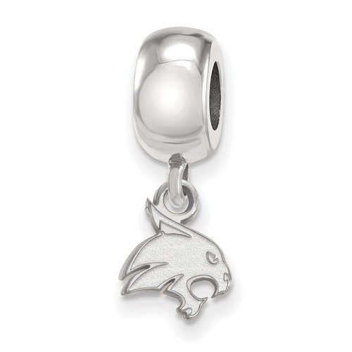 Texas State University Bobcats XS Dangle Bead Charm in Sterling Silver 2.49 gr