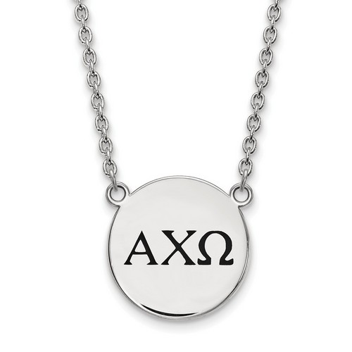 Alpha Chi Omega Sorority Small Sterling Silver Pendant Necklace 6.49 gr
