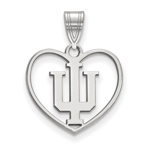 Indiana University Hoosiers Sterling Silver Heart Pendant 1.25 gr