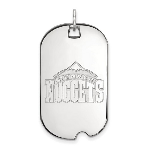 Denver Nuggets Large Dog Tag in Sterling Silver 7.61 gr