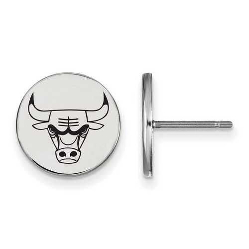 Chicago Bulls Small Disc Earrings in Sterling Silver 2.02 gr