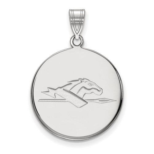 Longwood University Lancers Large Disc Pendant in Sterling Silver 4.29 gr