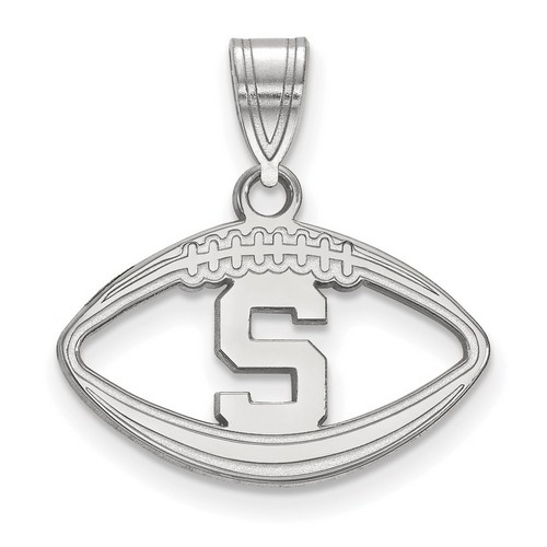 Michigan State University Spartans Sterling Silver Football Pendant 1.52 gr