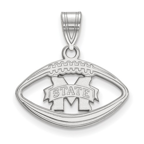 Mississippi State University Bulldogs Sterling Silver Football Pendant 1.54 gr