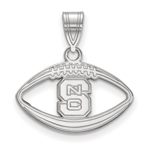 North Carolina State University Wolfpack Sterling Silver Football Pendant 1.61gr