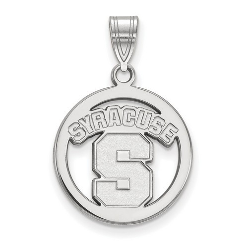 Syracuse University Orange Small Sterling Silver Circle Pendant 2.37 gr