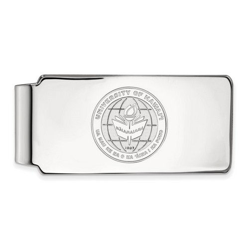 University of Hawaii Rainbow Warriors Sterling Silver Money Clip Crest 17.18 gr