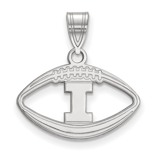 University of Illinois Fighting Illini Sterling Silver Football Pendant 1.40 gr