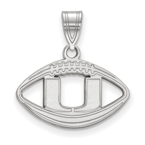 University of Miami Hurricanes Sterling Silver Football Pendant 1.50 gr